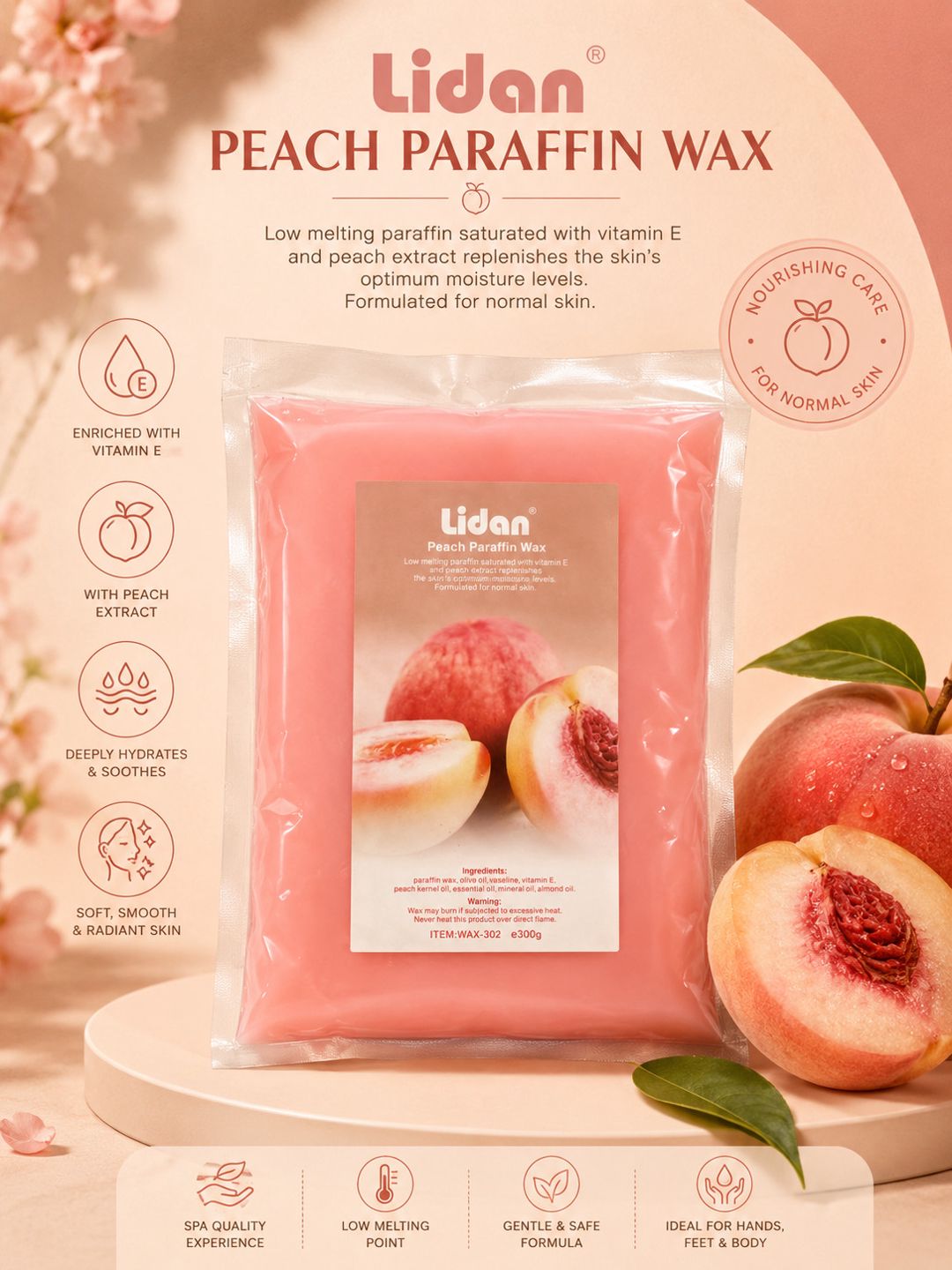 Parafin əl üçün Lidan Peach Wax 300 ml — Mallar, Bakı