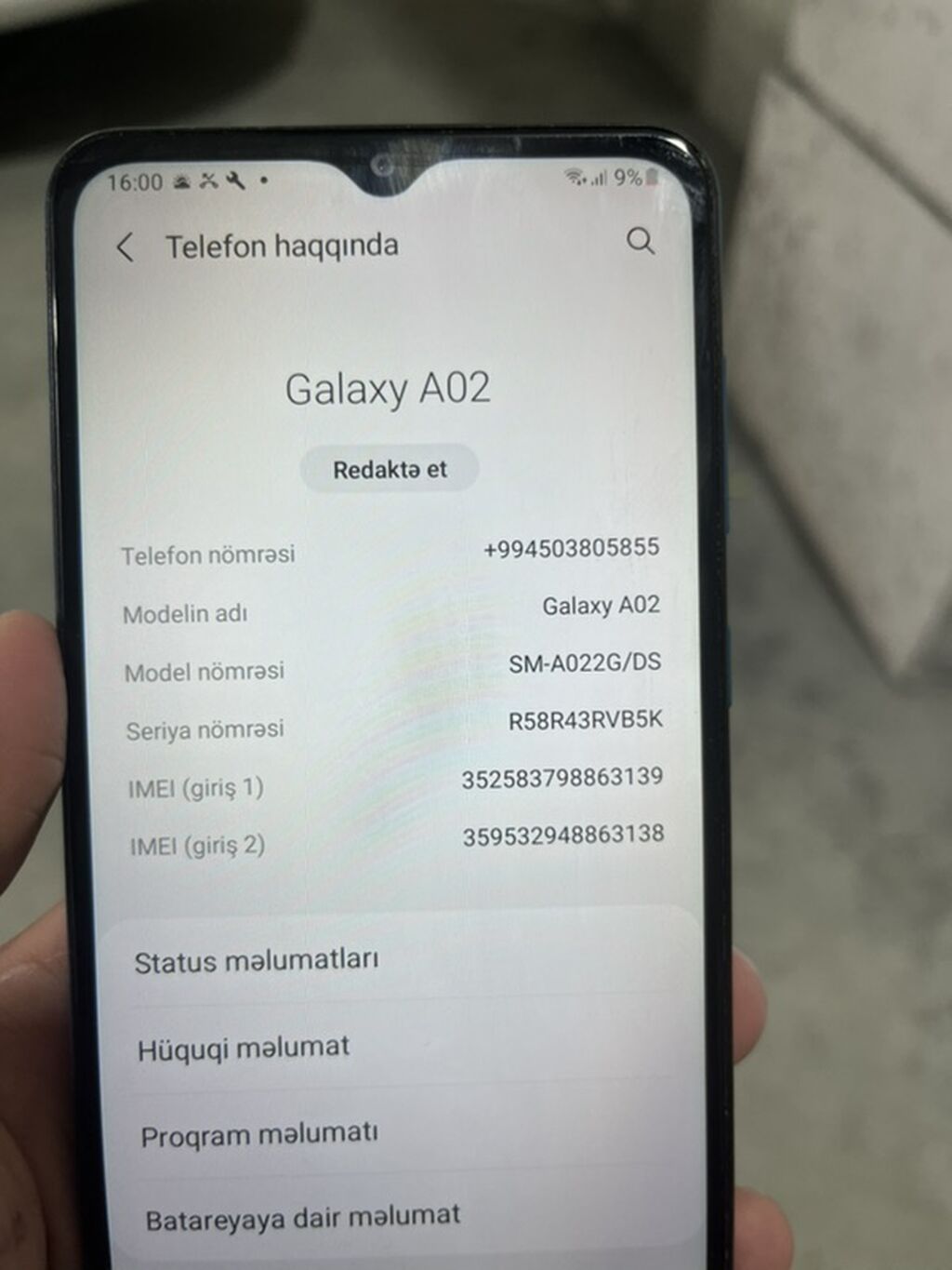 Samsung Galaxy A02, 32 GB, rəng - Mavi — Samsung, Digah (8)