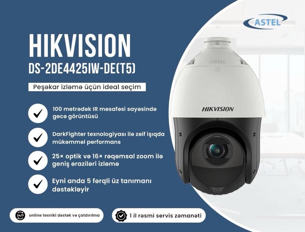Videomüşahidə kamerası "Hikvision PTZ DS-2DE4425IW-DE(T5)" — Ağıllı ev və təhlükəsizlik, Bakı