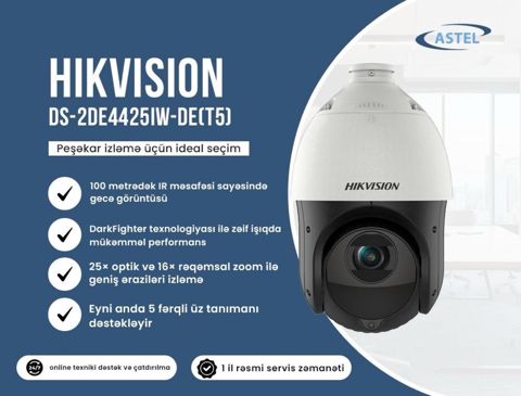 Videomüşahidə kamerası "Hikvision PTZ DS-2DE4425IW-DE(T5)" — Bakı