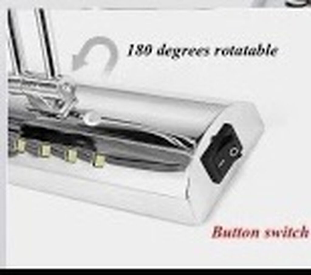 LED güzgü/şəkil işıqlandırması – xrom korpuslu - Dizayn: parlaq xrom — Duvara asılı şamlar və lambalar, Bakı (4)