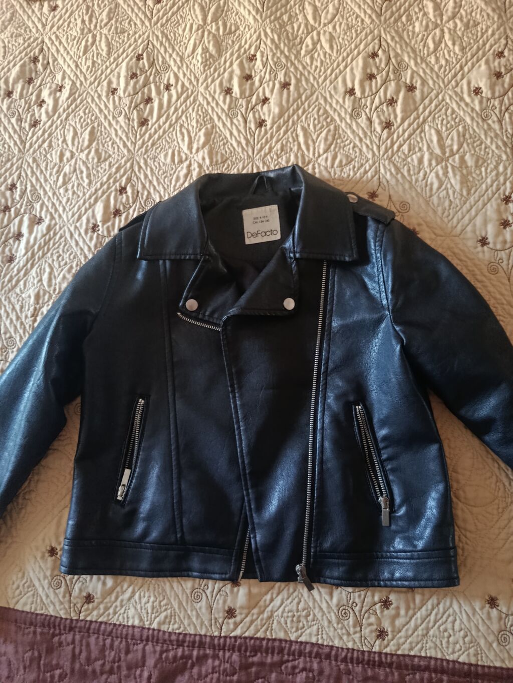 DeFacto uşaq üçün dəri effektli qara biker gödəkçə - Ölçü: 9-10 yaş — Uşaq geyimi, Bakı (3)