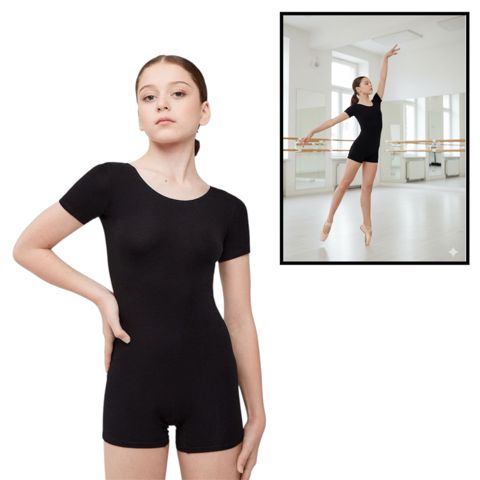 Bədii gimnastika üçün kombinezon WS2141, qara, pambıq, ölçü 3XL — Bakı