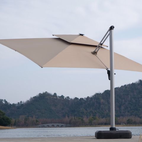 Çimərlik çətiri, ağ, akril/metal, 3x4 m — Bakı