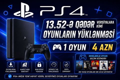 PS4 üçün oyunların yüklənməsi xidməti - 13.52‑yə qədər olan bütün — Bakı