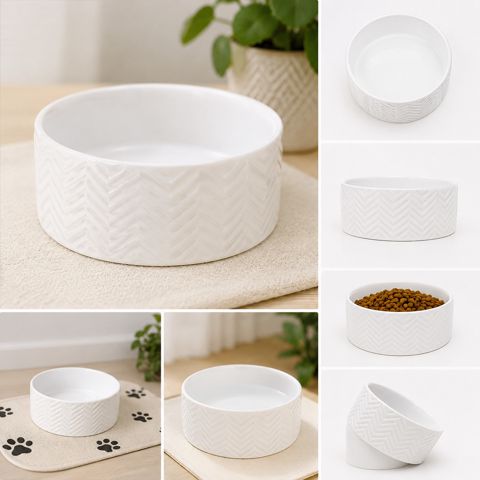 Kasa pişik və itlər üçün Trixie 25023, keramika, ağ, 900 ml — Bakı