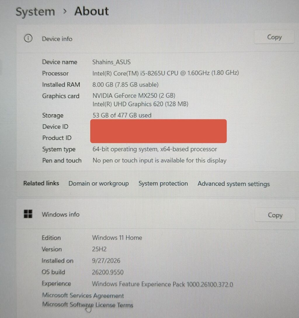 ASUS VivoBook noutbuku Texniki göstəricilər: - Prosessor: Intel Core — Asus, Bakı (3)