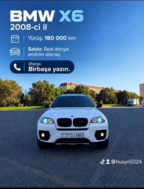 BMW X6 – 2008-ci il - Yürüş: 180 000 km - Satılır. Real alıcıya — Bakı