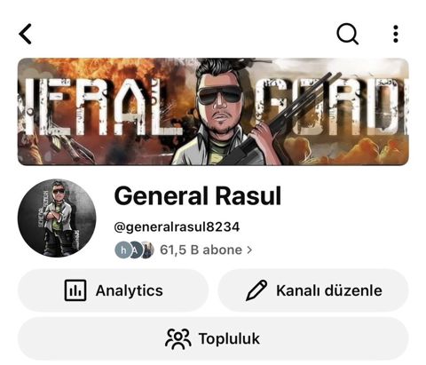 Xidmət: “General Rasul” adlı onlayn kanal/mediya səhifəsi Təsvir — Sumqayıt