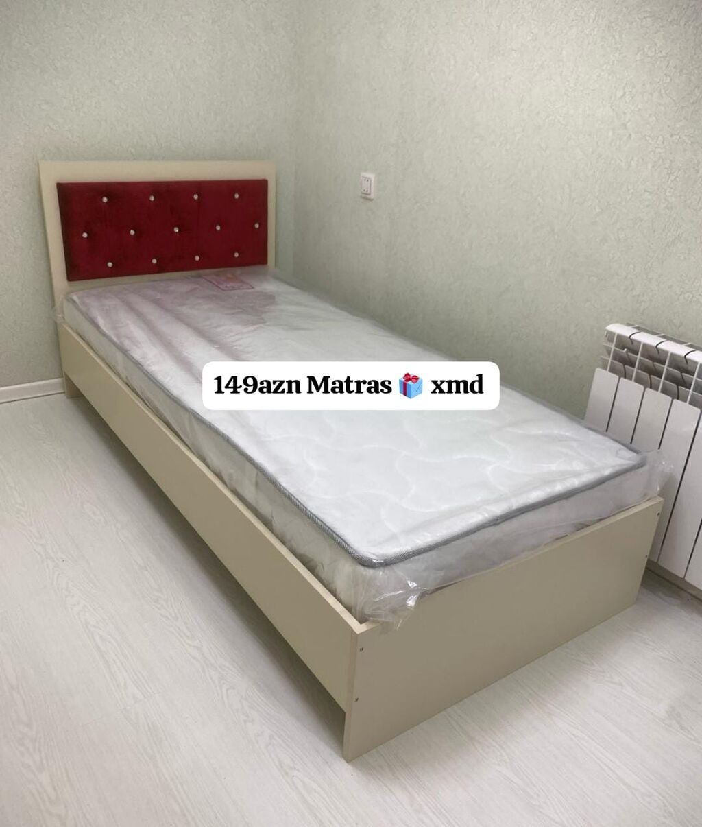 Tək nəfərlik çarpayı və matras dəsti. Xüsusiyyətlər: - Ölçü: tək — Yataqlar, Bakı
