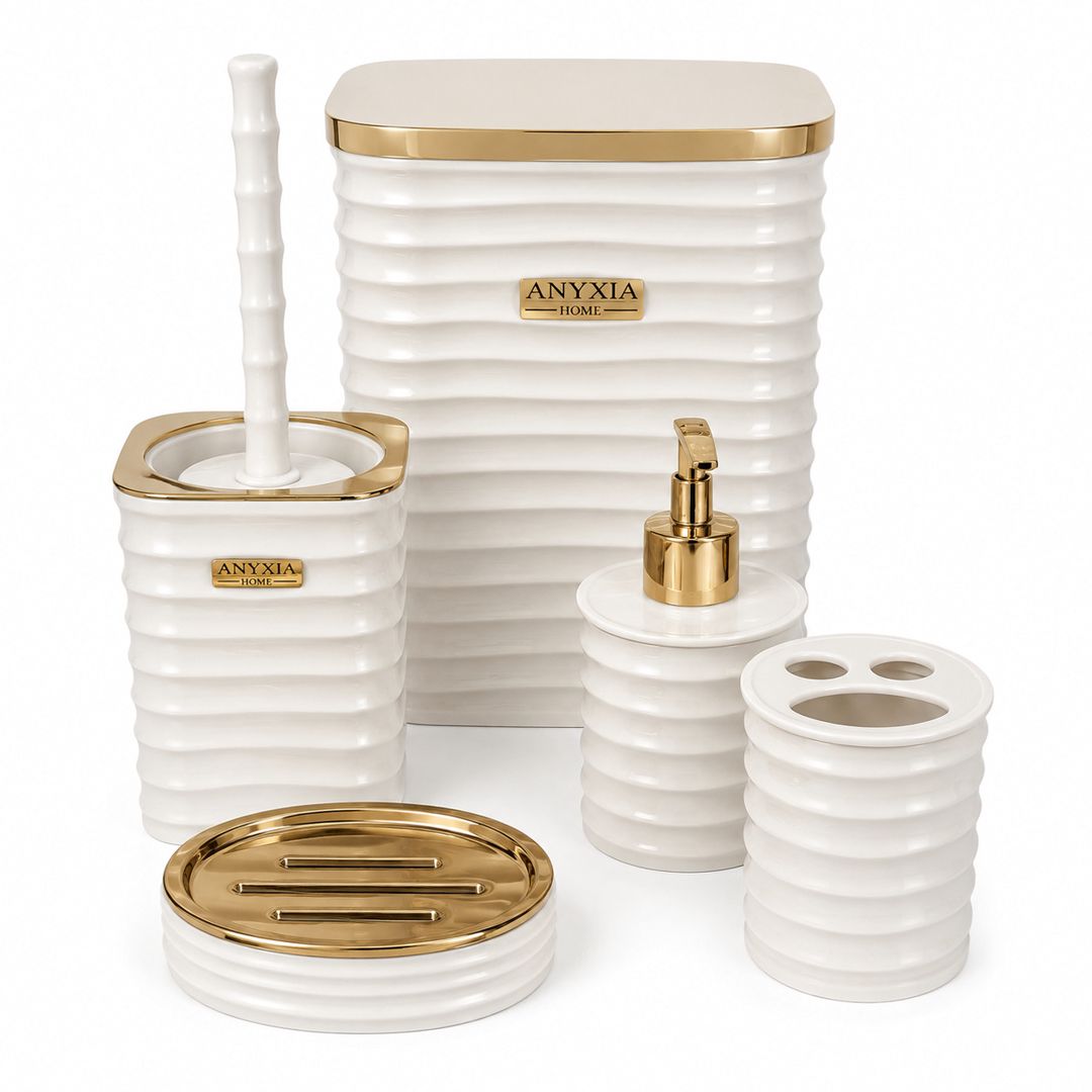 Hamam otağı dəsti, 5 əşya, Krem/Qızılı, Plastik — Mallar, Bakı