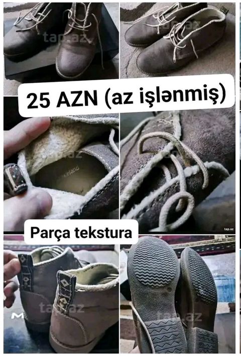 Məhsul: İsti astarlı kişi ayaqqabısı (boots tipli) - Material: Zamşa — Çəkmələr