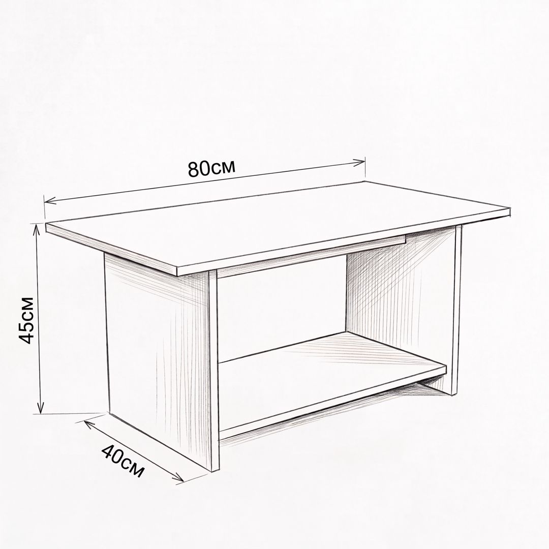 Jurnal masası, Ldsp, Ağ/Sonoma, 80x45x40 sm — Jurnal masaları, Bakı (2)