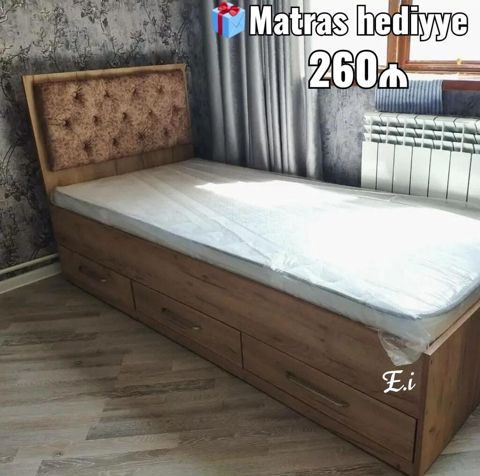 Tək nəfərlik çarpayı – alt hissədə geniş saxlama üçün çekmecələr — Sumqayıt