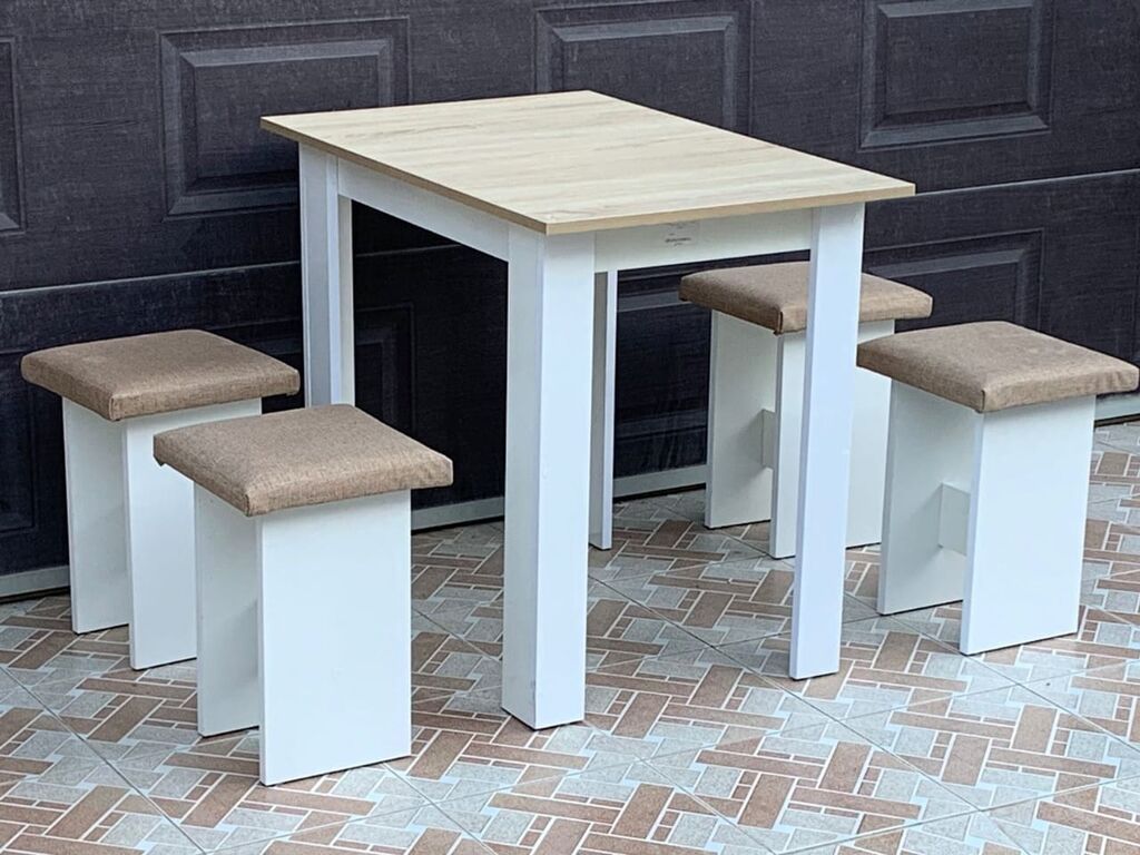 Mətbəx üçün, Yeni, Açılmayan, Kvadrat masa, 4 stul — Masalar və stullar, Bakı (8)