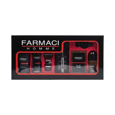 Kişilər üçün dəst Farmaci Homme (şampun + ətir + təraş geli + təraşdan sonra losyon + antiperspirant + bədən spreyi) — Bakı