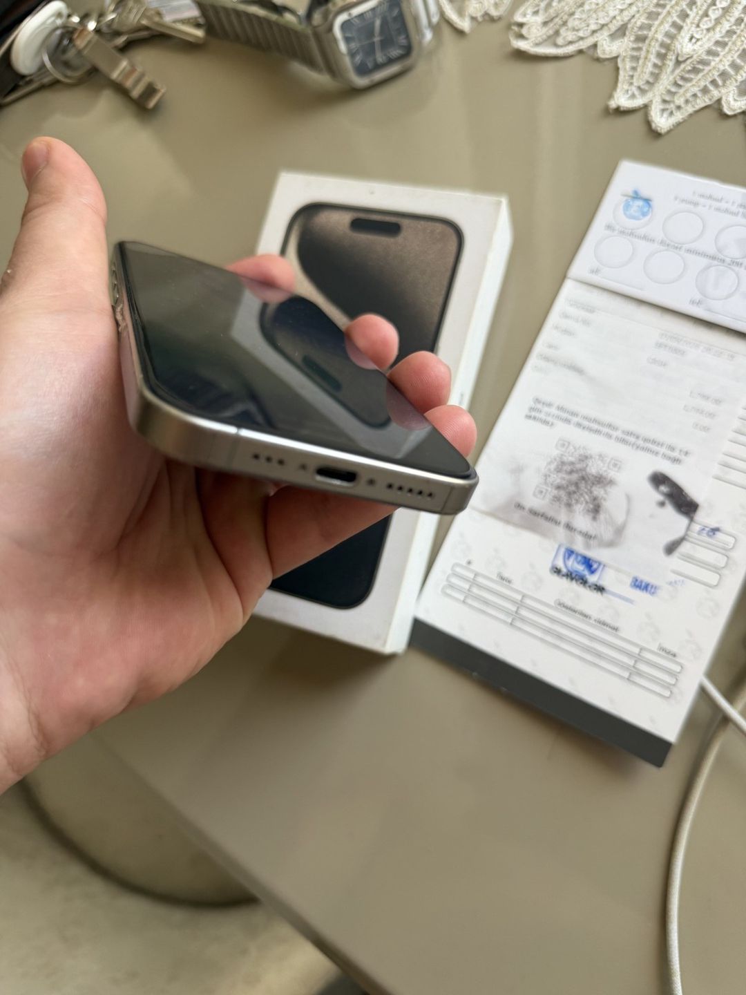 Apple iPhone 15 Pro Natural Titanium 256GB/8GB — Smartfonlar, Bakı (4)