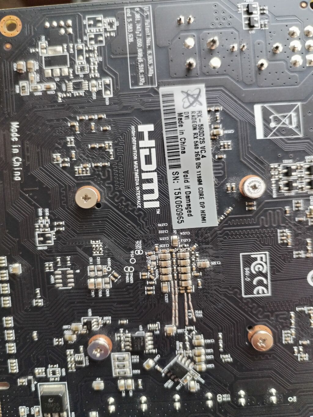 Videokart XFX Radeon RX 560, 4 GB, İşlənmiş — Qrafik kartlar, Şəki (3)