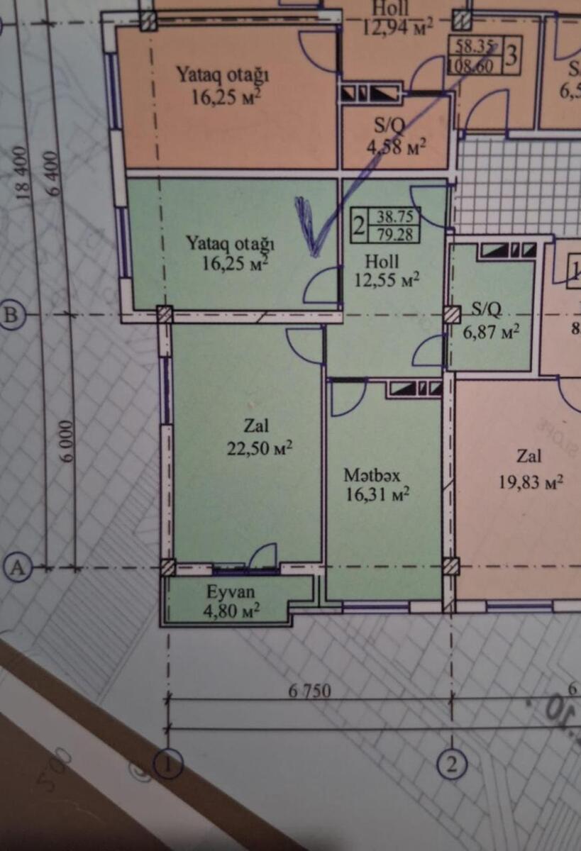 Satılır 2 otaqlı yeni tikili 80 m² — Mənzil, Bakı (7)
