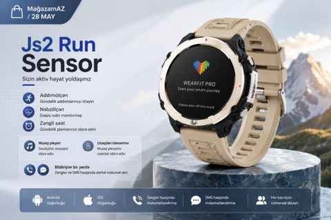 Ağıllı saat JS2 Run Yellow 1.48 Full HD — Bakı