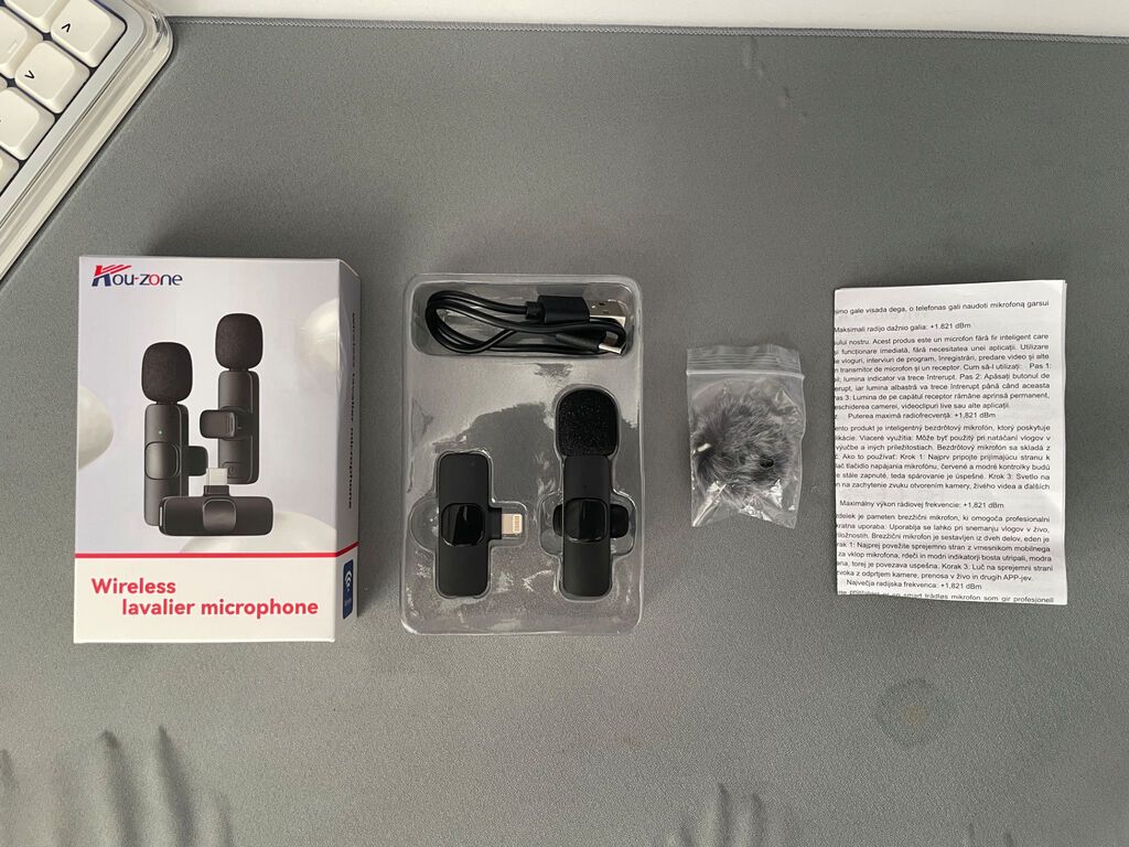 Telefon üçün simsiz yaxa mikrofonu. Yenidir istifadə edilməyib — Mikrafonlar, Bakı (3)