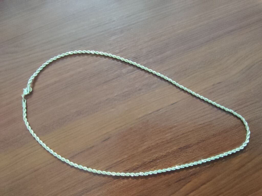 Qızılı rəngli zəncir boyunbağı - Klassik “rope/halqa-büklüm” forması — Qolye və zəncir, Bakı (4)
