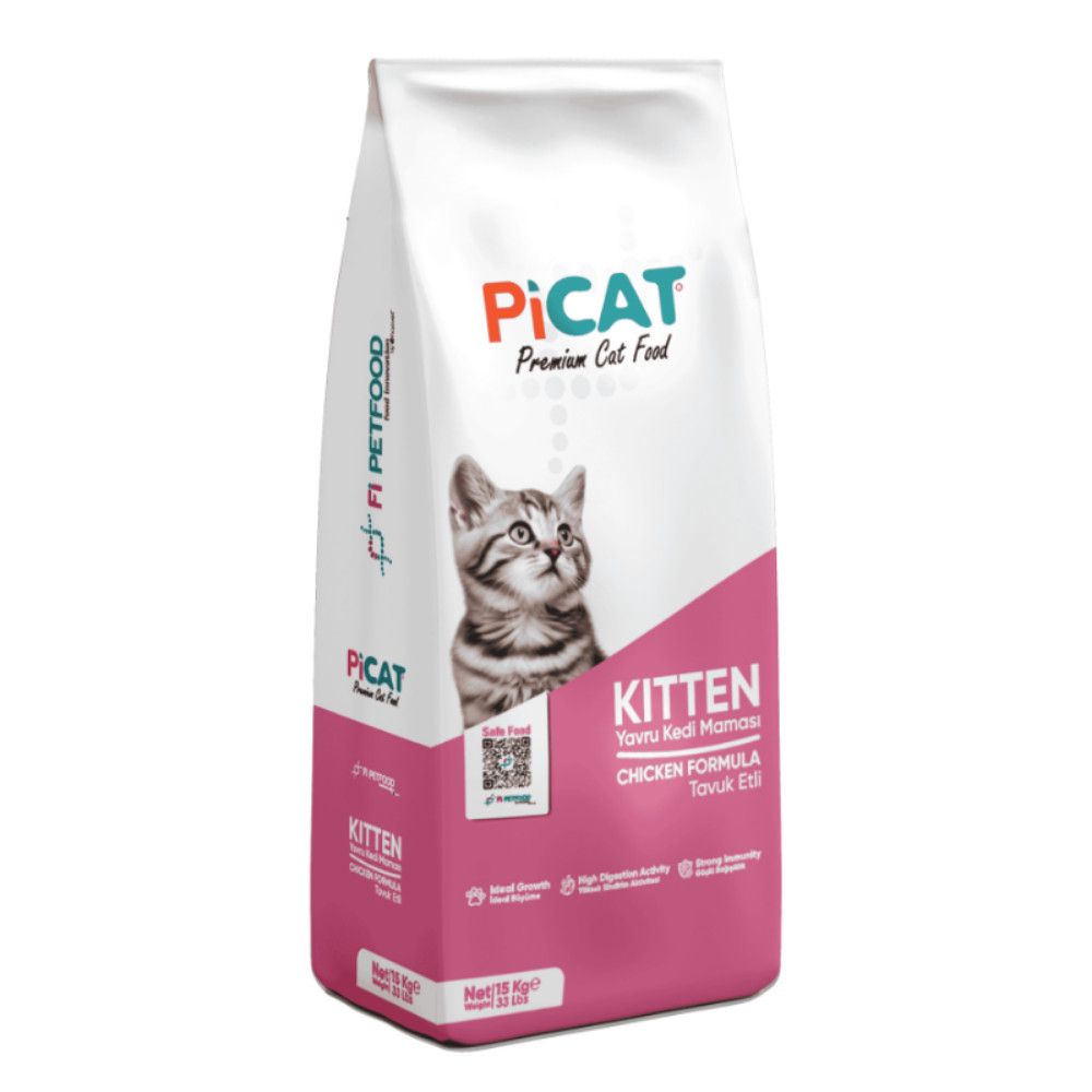 Quru yem PiCat Premium Cat Food Chicken Formula, pişik balaları üçün, 1 kq çəki ilə — Mallar, Bakı