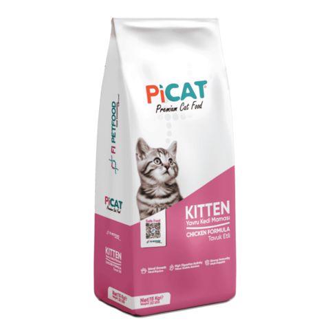 Quru yem PiCat Premium Cat Food Chicken Formula, pişik balaları üçün, 1 kq çəki ilə — Bakı