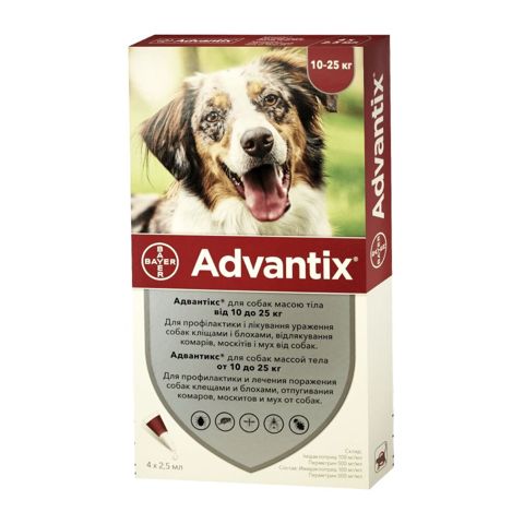 İtlər üçün ekoparazitlərə qarşı damcı Advantix, 10-15 kq — Bakı