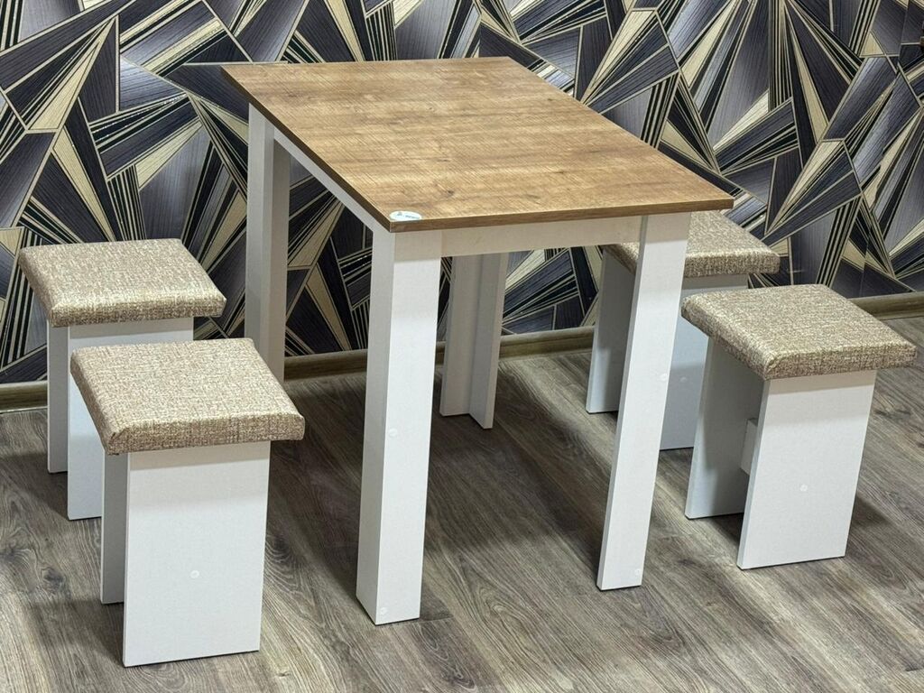 Mətbəx üçün, Yeni, Açılmayan, Kvadrat masa, 4 stul — Masalar və stullar, Bakı (3)
