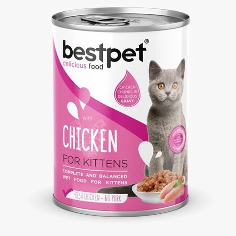 Konserva pişik balaları üçün BestPet Toyuq əti ilə 400 g — Bakı