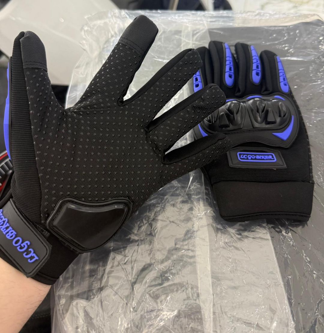 Moto əlcəklər 2166391, qara/göy, parça/rezin, ölçü One Size — Mallar, Bakı (2)