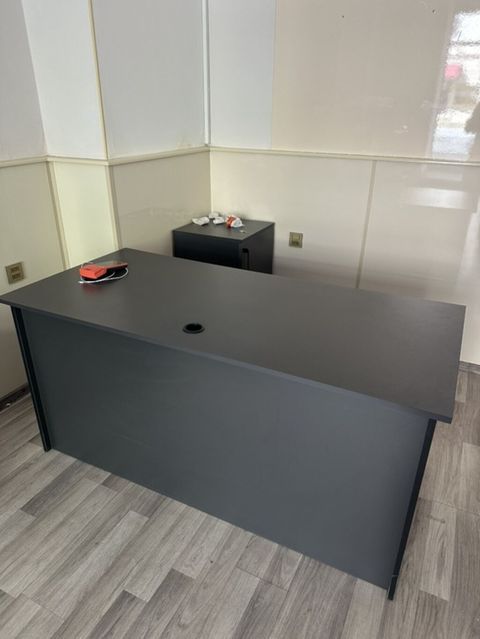 Ofis mebel dəsti – qrafit rəng - Minimalist dizaynlı iş masası: düz — Bakı