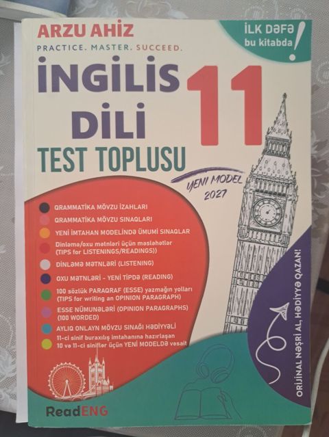 Məhsul: “İngilis Dili 11 – Test Toplusu” (Arzu Ahız, ReadENG, Yeni — Xırdalan
