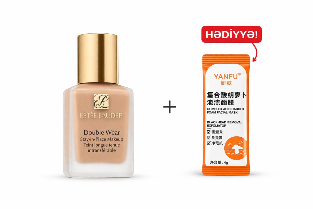 Tonlaşdərıcı krem No Brand Double Wear Stay-in-Place SPF10 1N0 Porcelain 30 ml + Üz üçün köpük maska 4 q Hədiyyə — Mallar, Bakı