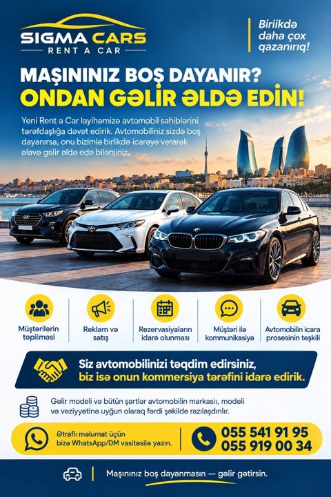 Maşınız boş dayanır? Ondan gəlir əldı edin — Bakı