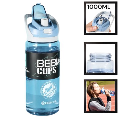 İdman su qabı Bebk Cups WS1303, mavi, 1000 ml — Bakı