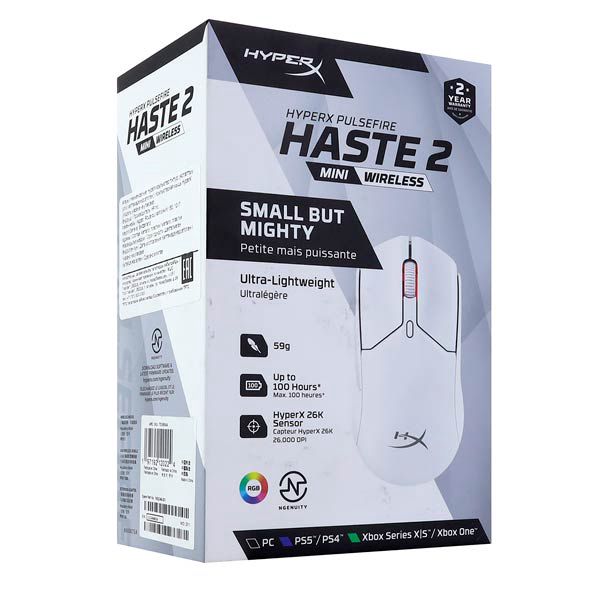 HyperX Pulsefire Haste 2 Mini Wireless Gaming Mouse White 7D389AA — Mallar, Bakı