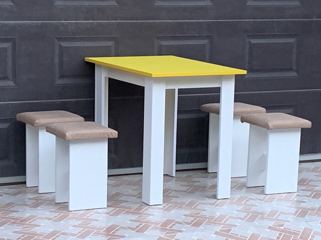 Mətbəx üçün, Yeni, Açılmayan, Kvadrat masa, 4 stul — Masalar və stullar, Bakı (5)