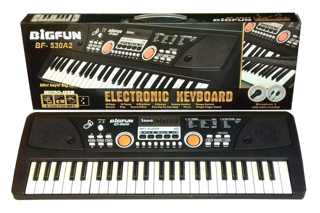 Sintezator Bigfun BF-530A2, mikrofon ilə, qara — Mallar, Bakı (2)