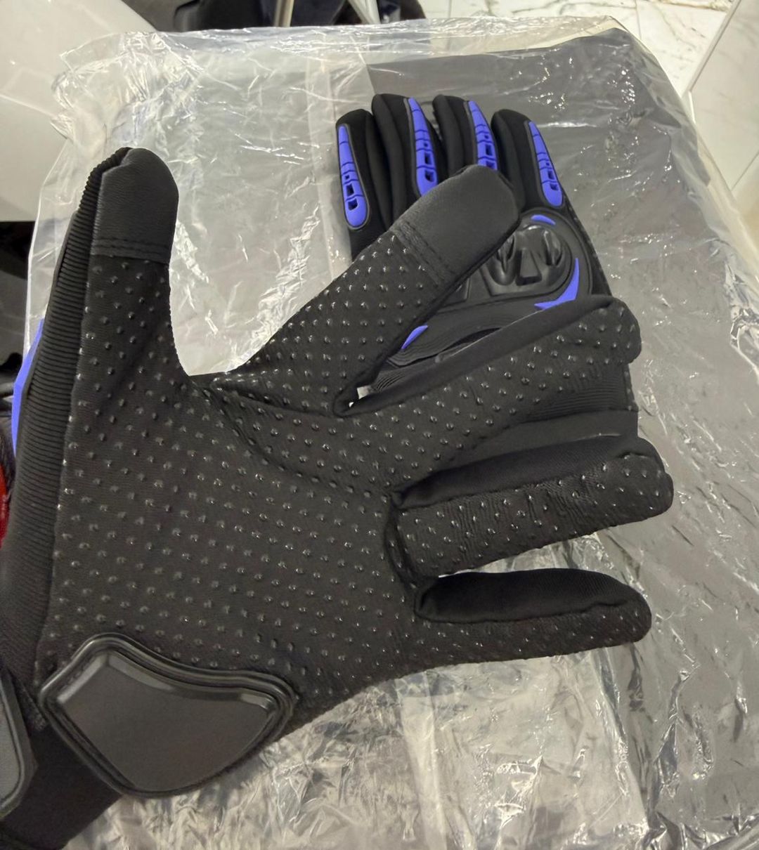 Moto əlcəklər 2166391, qara/göy, parça/rezin, ölçü One Size — Mallar, Bakı (3)