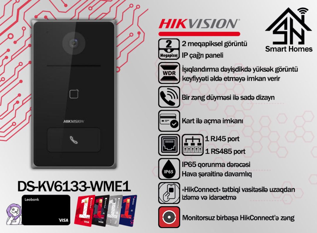 "Hikvision" çağrı paneli İP — Ağıllı ev və təhlükəsizlik, Bakı (3)