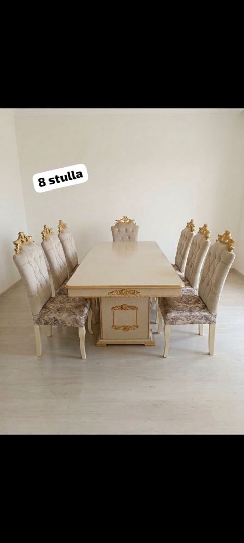 Qonaq otağı üçün, İşlənmiş, Dördbucaq masa, 8 stul — Bakı