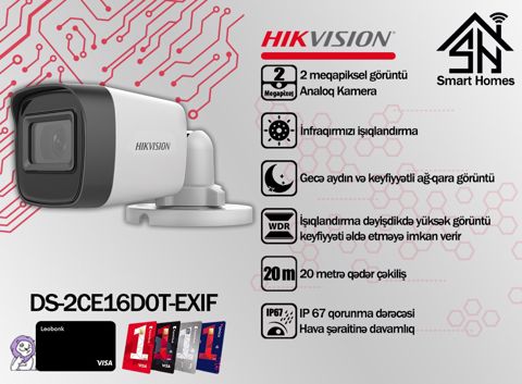 "Hikvision DS - 2CE16D0T - Exıf 2MP" analoq kamera — Bakı