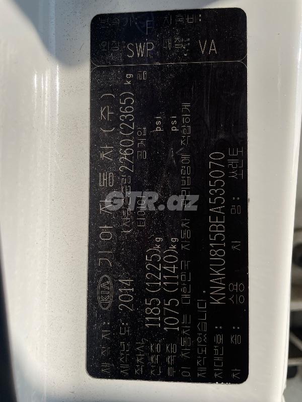 Kia Sorento 2.0 L, 2014, 1 850 000 km — Avtomobillər, Bakı (6)