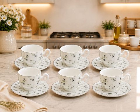 Çay servizi, keramika, 100 ml, 6 nəfərlik, 12 parça — Bakı