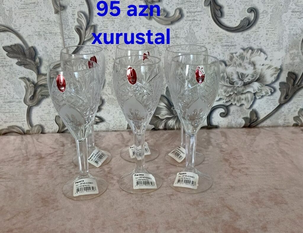 Çay dəsti, rəng - Yaşıl, Şüşə — Süfrə qabı, Bakı (6)