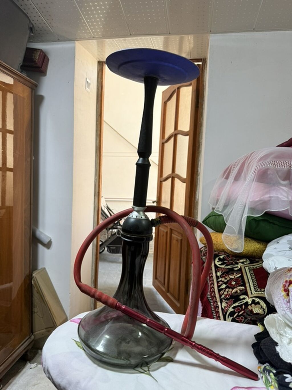 Şişə nargilə seti - Klassik dizaynlı böyük şüşə kolba: tünd tüstü — Elektronik siqaretlər, Bakı (2)