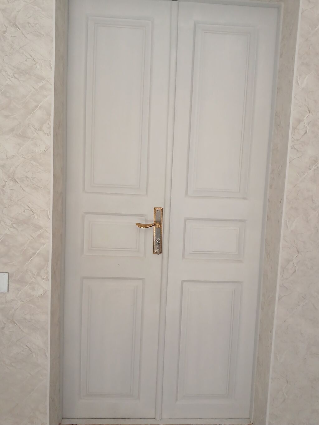 İkiyarpaq daxili qapı – klassik dizayn - Material: taxta əsaslı — Pəncərələr, qapılar, balkonlar, Saatlı (2)