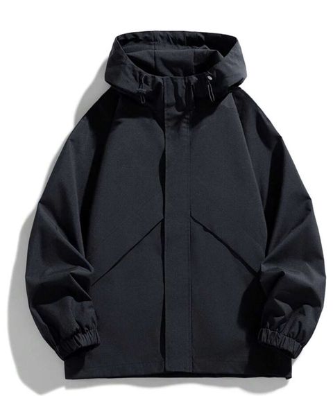 Qara rəngli kapüşonlu yüngül küləkkeş (unisex) - Minimalist dizayn — Bakı